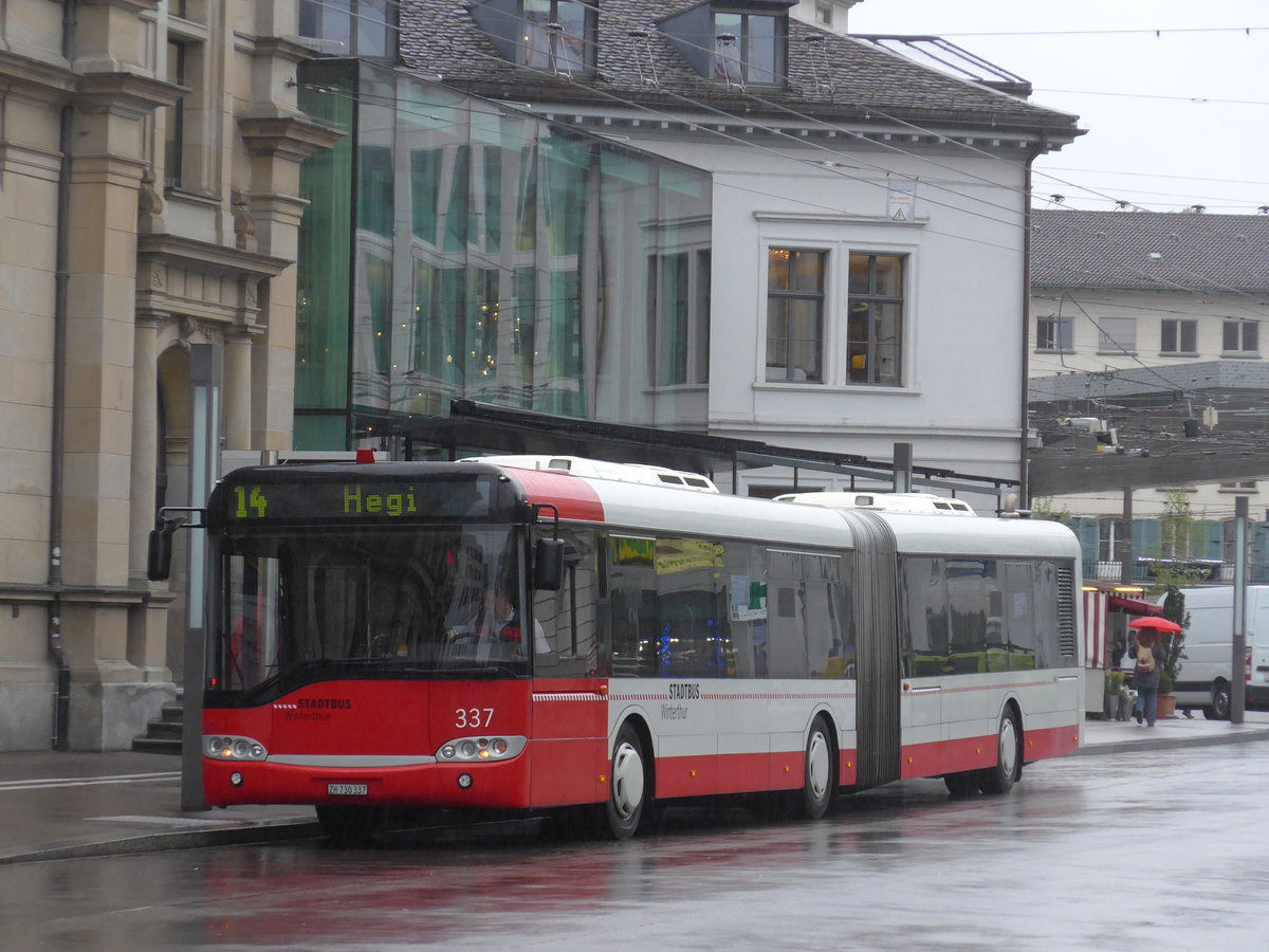 (170'469) - SW Winterthur - Nr. 337/ZH 730'337 - Solaris am 13. Mai 2016 beim Hauptbahnhof Winterthur