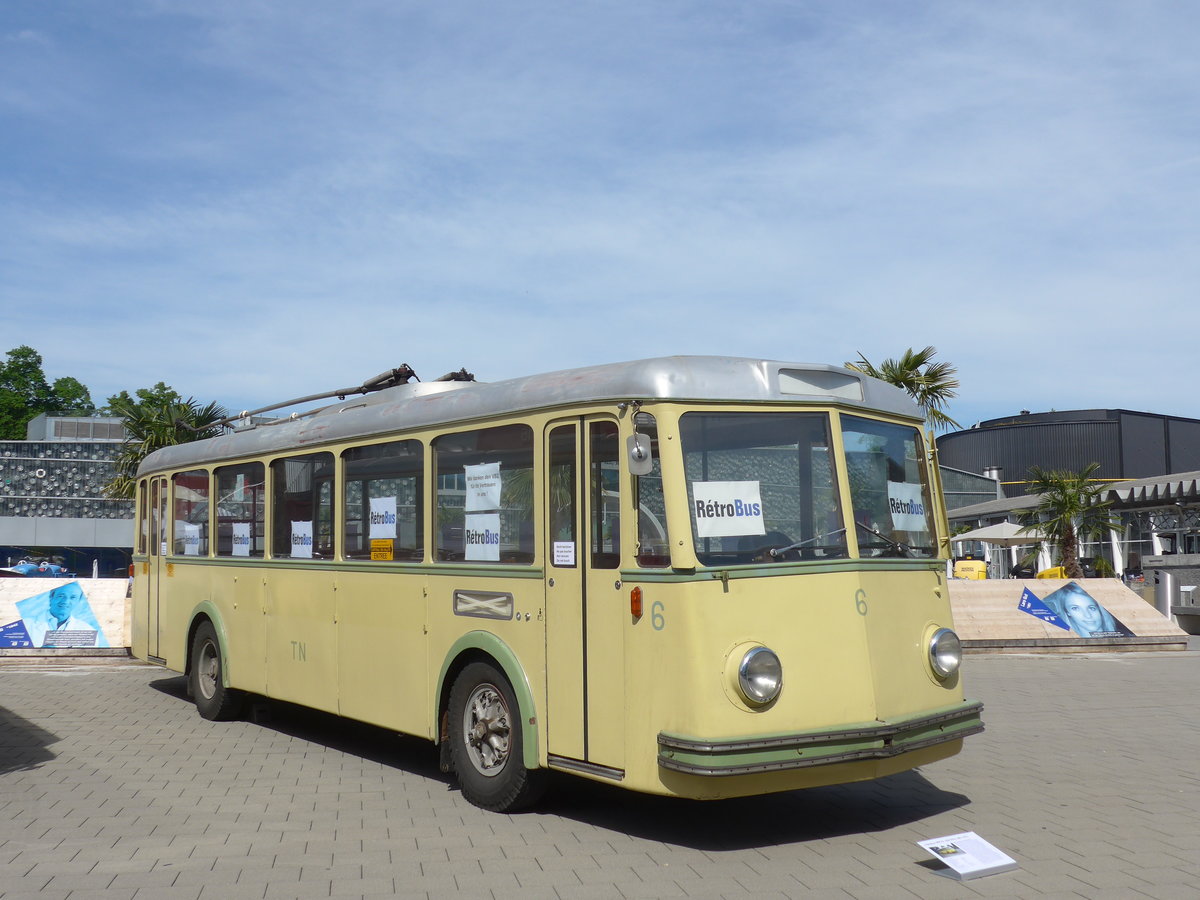 (171'228) - TN Neuchtel (Rtrobus) - Nr. 6 - FBW/Tscher Trolleybus (ex VBZ Zrich Nr. 53) am 22. Mai 2016 in Luzern, Verkehrshaus
