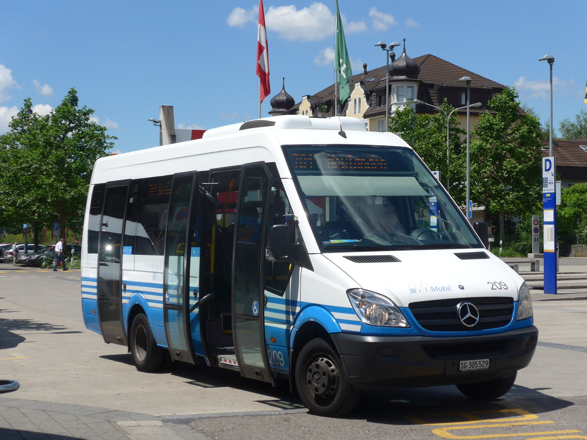 (172'642) - WilMobil, Wil - Nr. 209/SG 305'529 - Mercedes am 27. Juni 2016 beim Bahnhof Wil