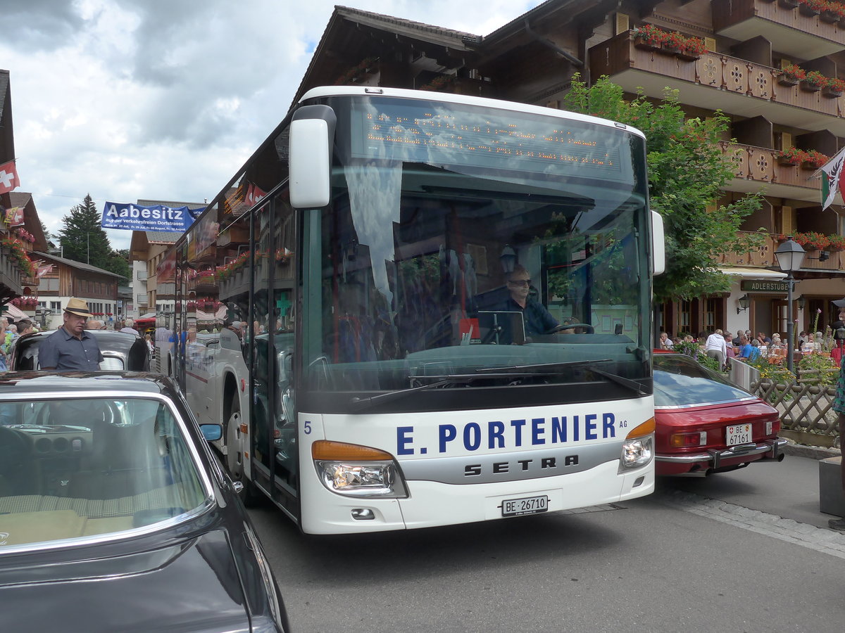 (173'522) - Portenier, Adelboden - Nr. 5/BE 26'710 - Setra am 31. Juli 2016 in Adelboden, Dorfstrasse