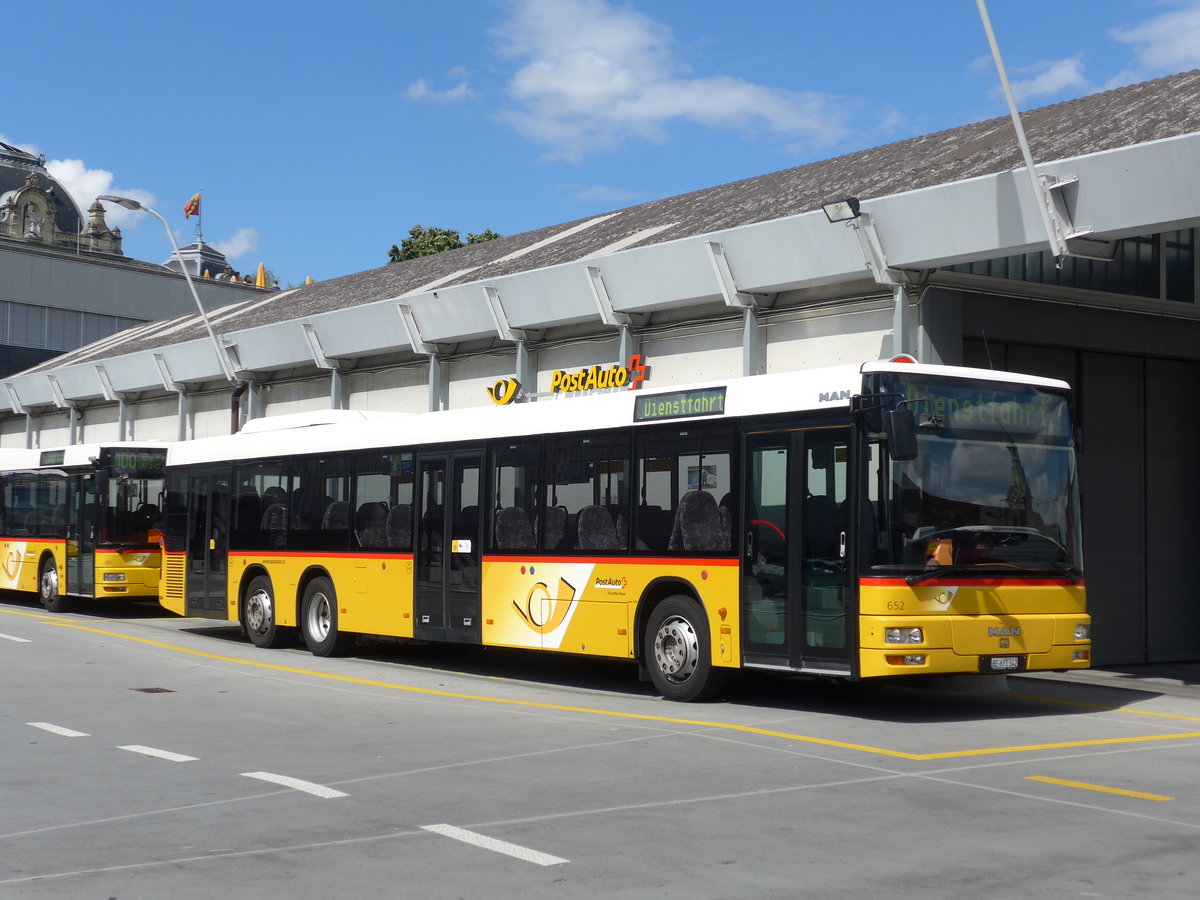 (173'619) - PostAuto Bern - Nr. 652/BE 601'342 - MAN am 1. August 2016 in Bern, Postautostation