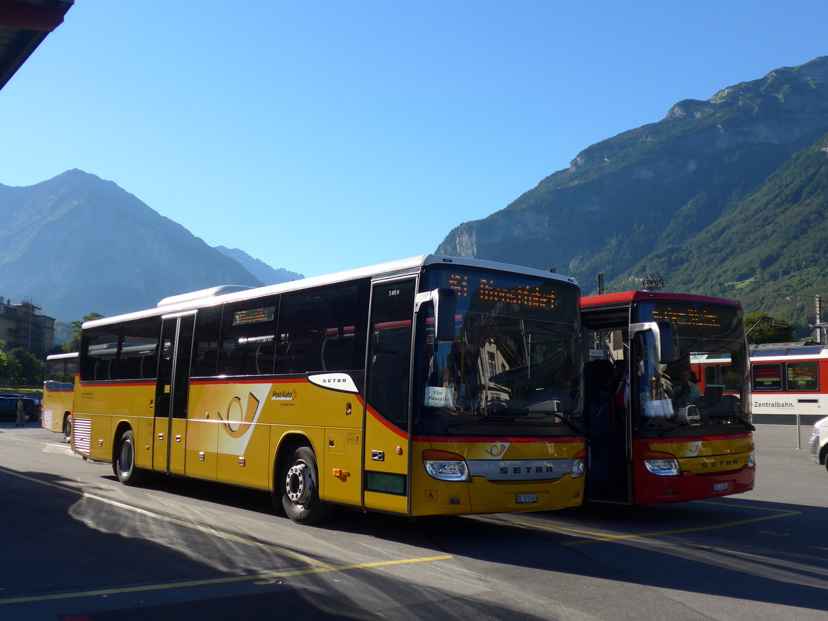 (173'697) - AVG Meiringen - Nr. 73/BE 171'453 - Setra am 8. August 2016 in Meiringen, Postautostation