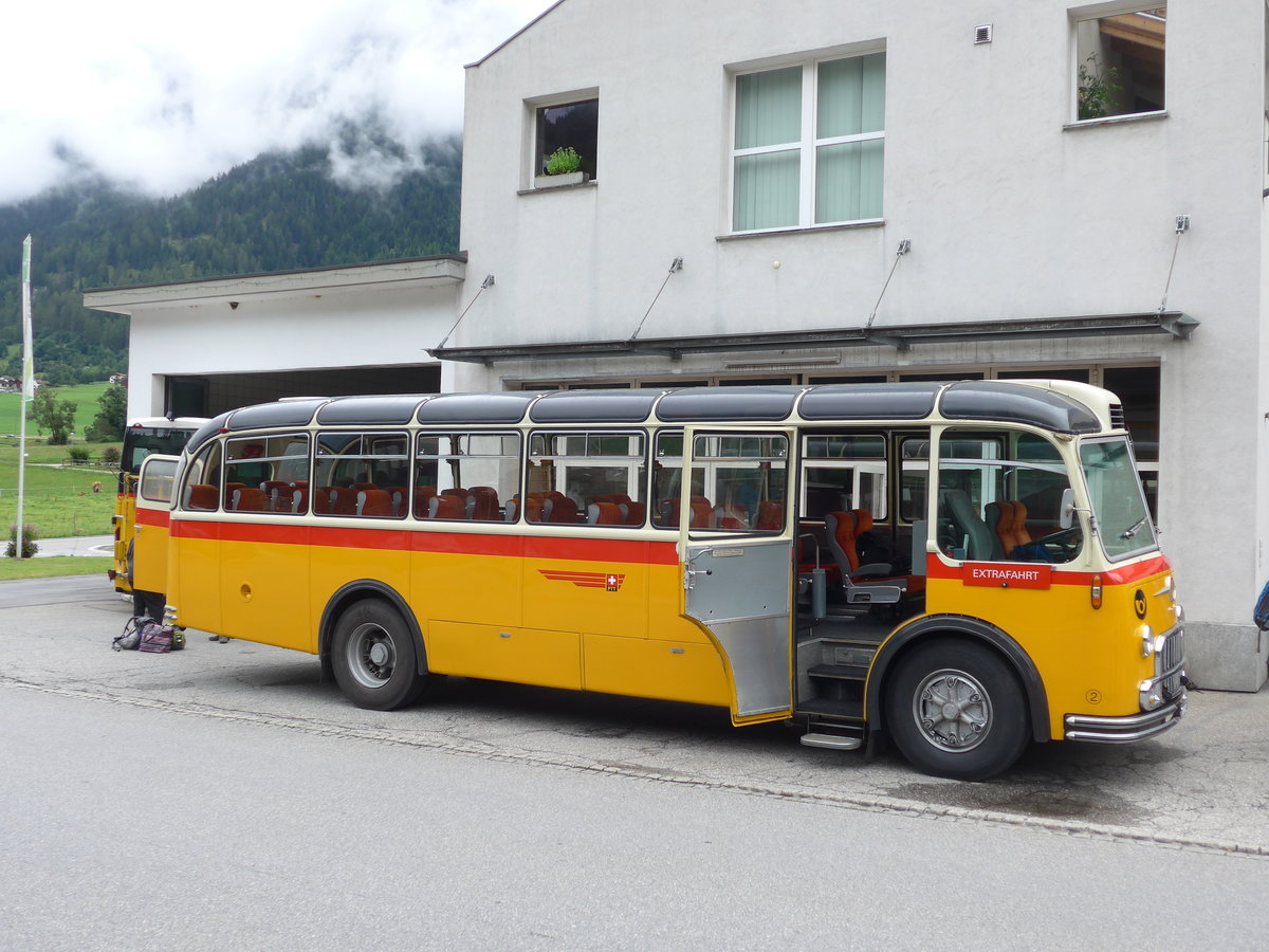 (174'158) - Tanner&Lambach, Reigoldswil - Nr. 2/BL 24'059 - FBW/R&J (ex Hunziker, Rschlikon; ex P 24'059) am 21. August 2016 in Andeer, Garage Mark