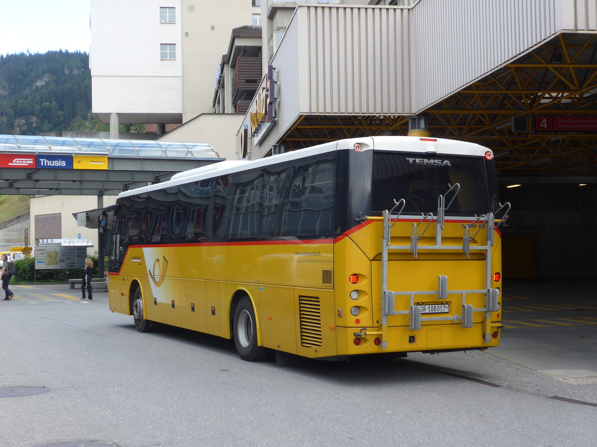 (174'259) - TpM, Mesocco - Nr. 17/GR 108'017 - Temsa (ex AutoPostale Ticino) am 21. August 2016 in Thusis, Postautostation