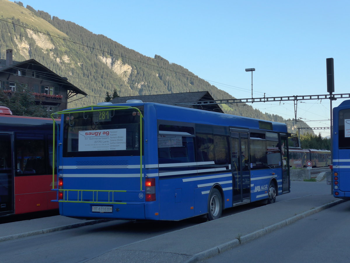 (174'297) - AFA Adelboden - Nr. 56/BE 611'030 - MAN/Gppel am 27. August 2016 beim Bahnhof Lenk