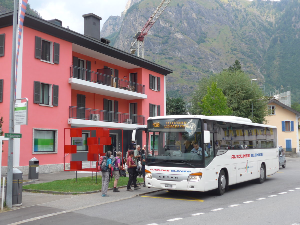 (174'836) - ABl Biasca - Nr. 18/TI 231'018 - Setra am 10. September 2016 in Olivone, Posta