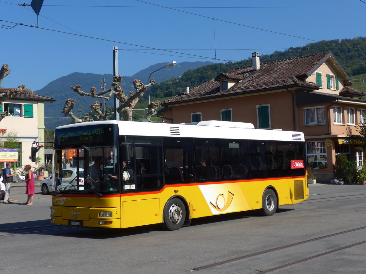 (175'102) - TPC Aigle - VS 107'133 - MAN/Gppel (ex VD 1261) am 24. September 2016 beim Bahnhof Bex