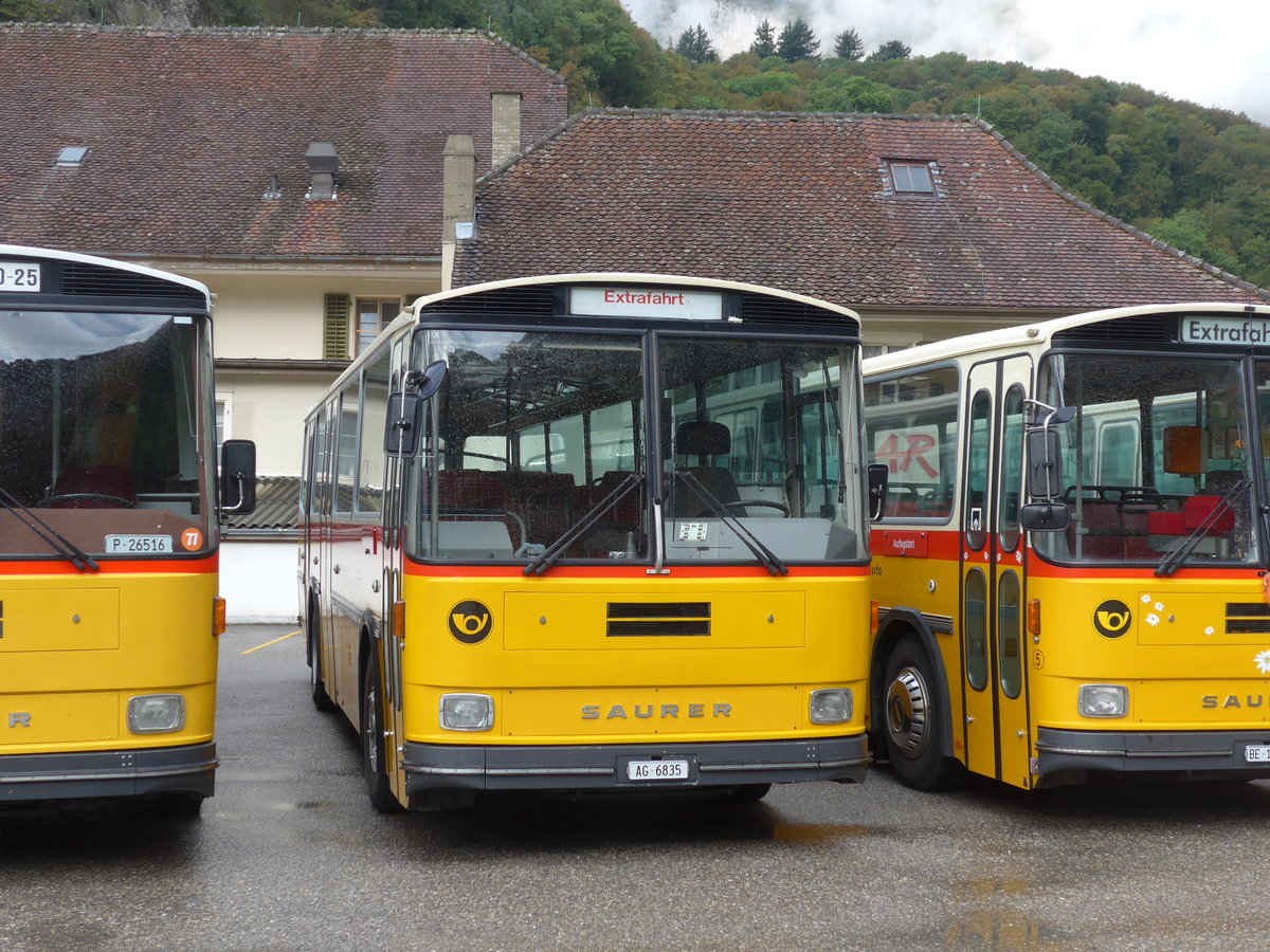 (175'316) - Gautschi, Suhr - AG 6835 - Saurer/Tscher (ex Ltscher, Neuheim Nr. 200; ex Cartek, Regensdorf; ex P 25'822) am 2. Oktober 2016 in Oensingen, Bad Klus