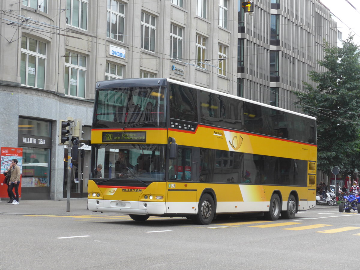 (175'677) - PostAuto Ostschweiz - AR 14'844 - Neoplan (ex P 27'015) am 15. Oktober 2016 beim Bahnhof St. Gallen