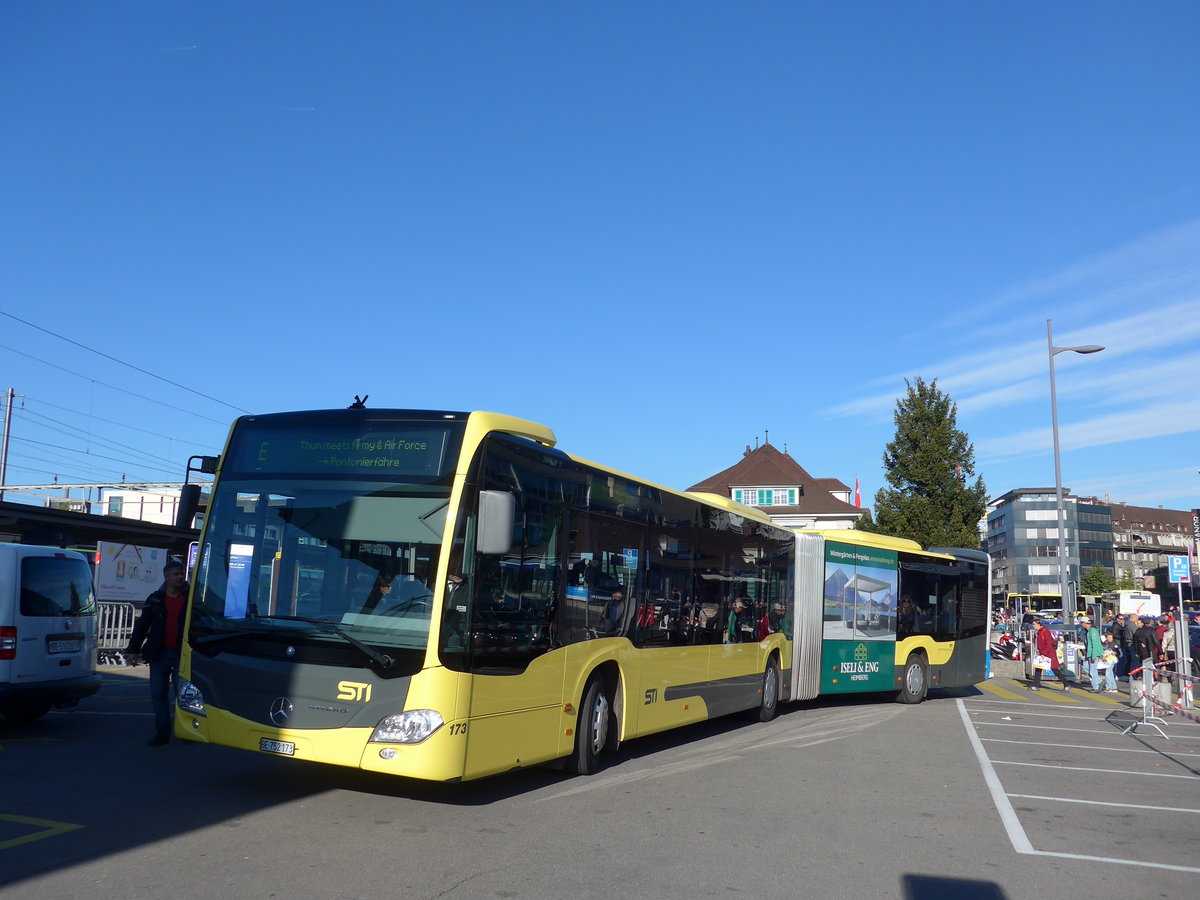 (176'230) - STI Thun - Nr. 173/BE 752'173 - Mercedes am 22. Oktober 2016 beim Bahnhof Thun