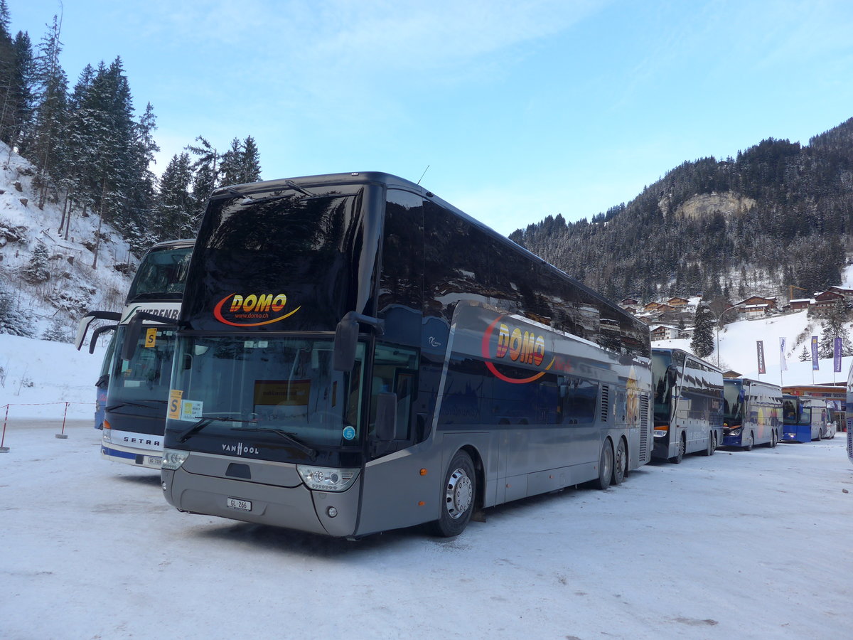 (177'760) - Domo, Glattbrugg - GL 266 - Van Hool am 7. Januar 2017 in Adelboden, ASB