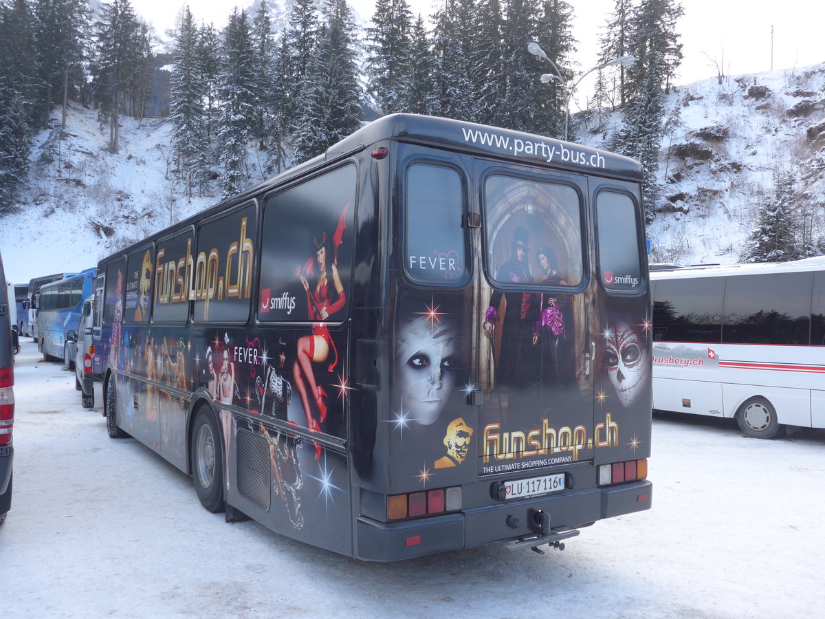 (177'768) - Party-Bus, Ruswil - LU 117'116 - Saurer/R&J (ex Wohlgemuth, Hochwald) am 7. Januar 2017 in Adelboden, ASB