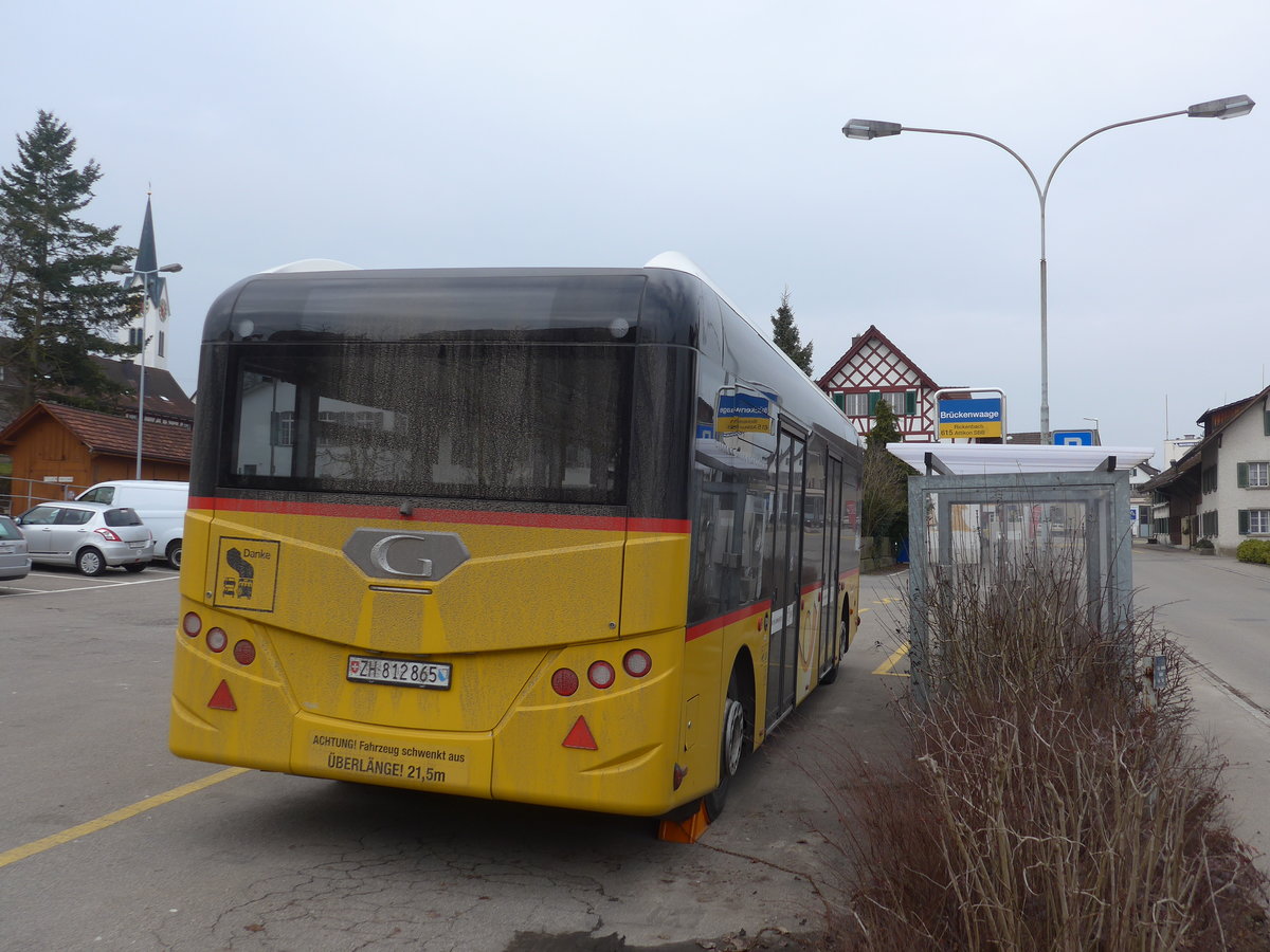 (178'481) - Moser, Flaach - Nr. 290/ZH 812'865 - Gppel Personenanhnger am 10. Februar 2017 in Altikon, Brckenwaage