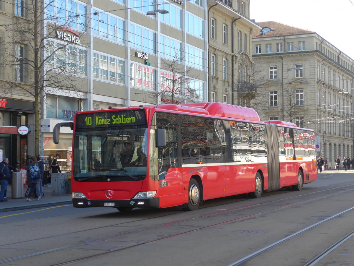 (178'699) - Bernmobil, Bern - Nr. 853/BE 671'853 - Mercedes am 20. Februar 2017 beim Bahnhof Bern