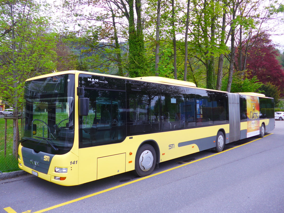 (180'025) - STI Thun - Nr. 141/BE 801'141 - MAN am 8. Mai 2017 bei der Schifflndte Thun