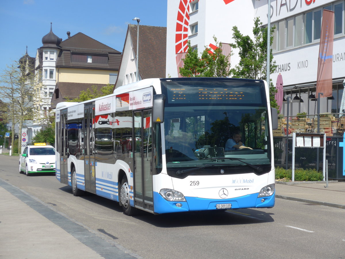 (180'287) - WilMobil, Wil - Nr. 259/SG 309'335 - Mercedes am 21. Mai 2017 beim Bahnhof Wil