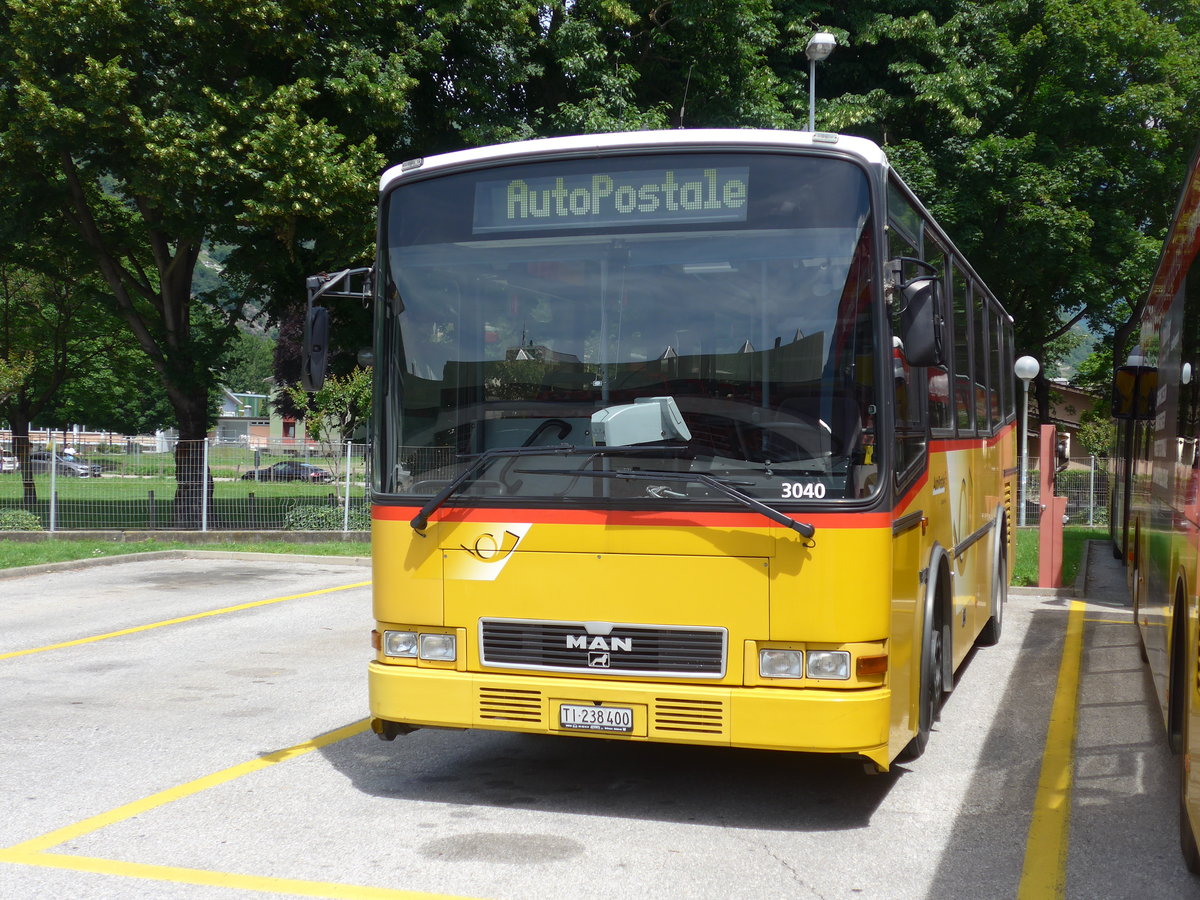 (180'555) - AutoPostale Ticino - TI 238'400 - MAN/Lauber (ex P 23'021) am 23. Mai 2017 in Bellinzona, Garage