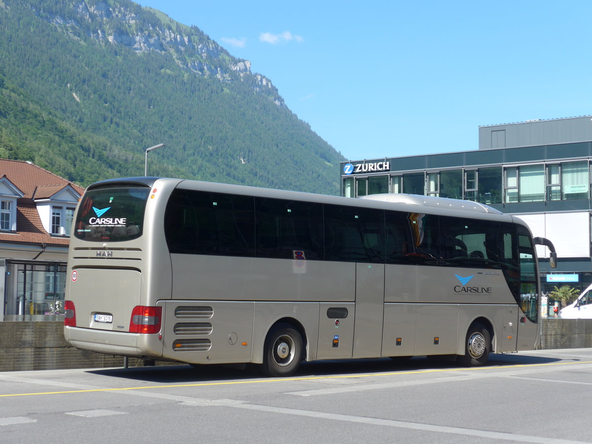 (181'027) - Aus Tschechien: Carsline, Praha - 5AH 6316 - MAN am 11. Juni 2017 beim Bahnhof Interlaken Ost