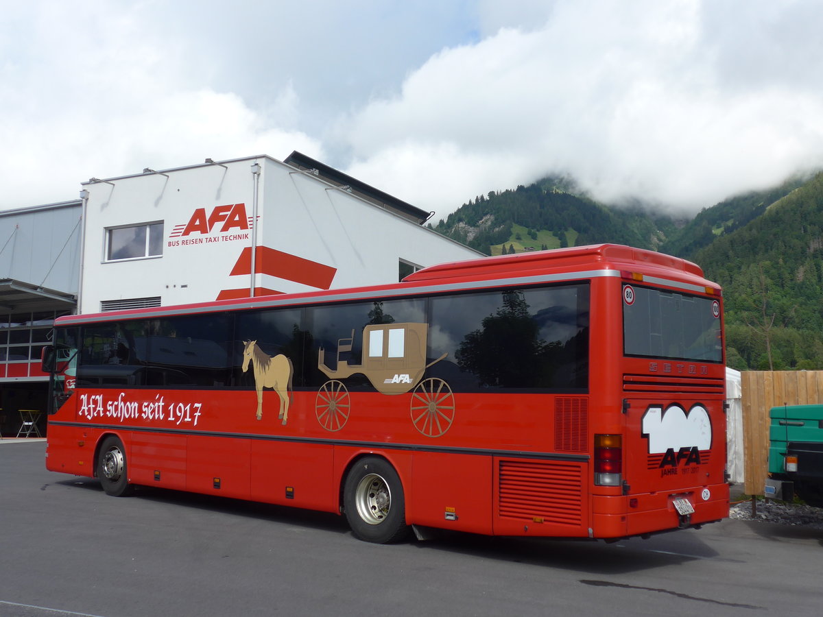 (181'625) - AFA Adelboden - Nr. 20/BE 3044 U - Setra (ex Nr. 6) am 1. Juli 2017 in Frutigen, Garage