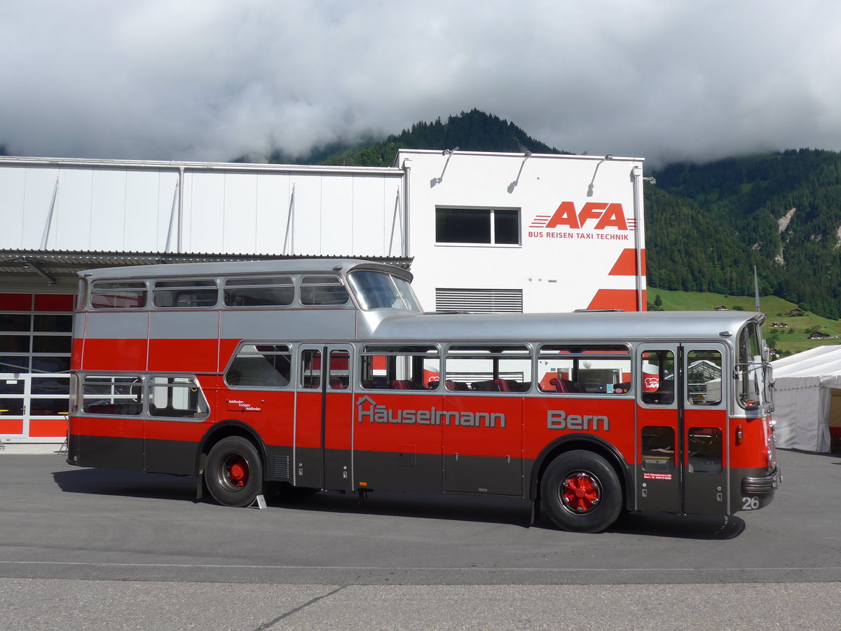 (181'635) - Huselmann, Bern - Nr. 26/BE 1322 U - FBW/Vetter-R&J Anderthalbdecker (ex AFA Adelboden Nr. 9) am 1. Juli 2017 in Frutigen, Garage AFA