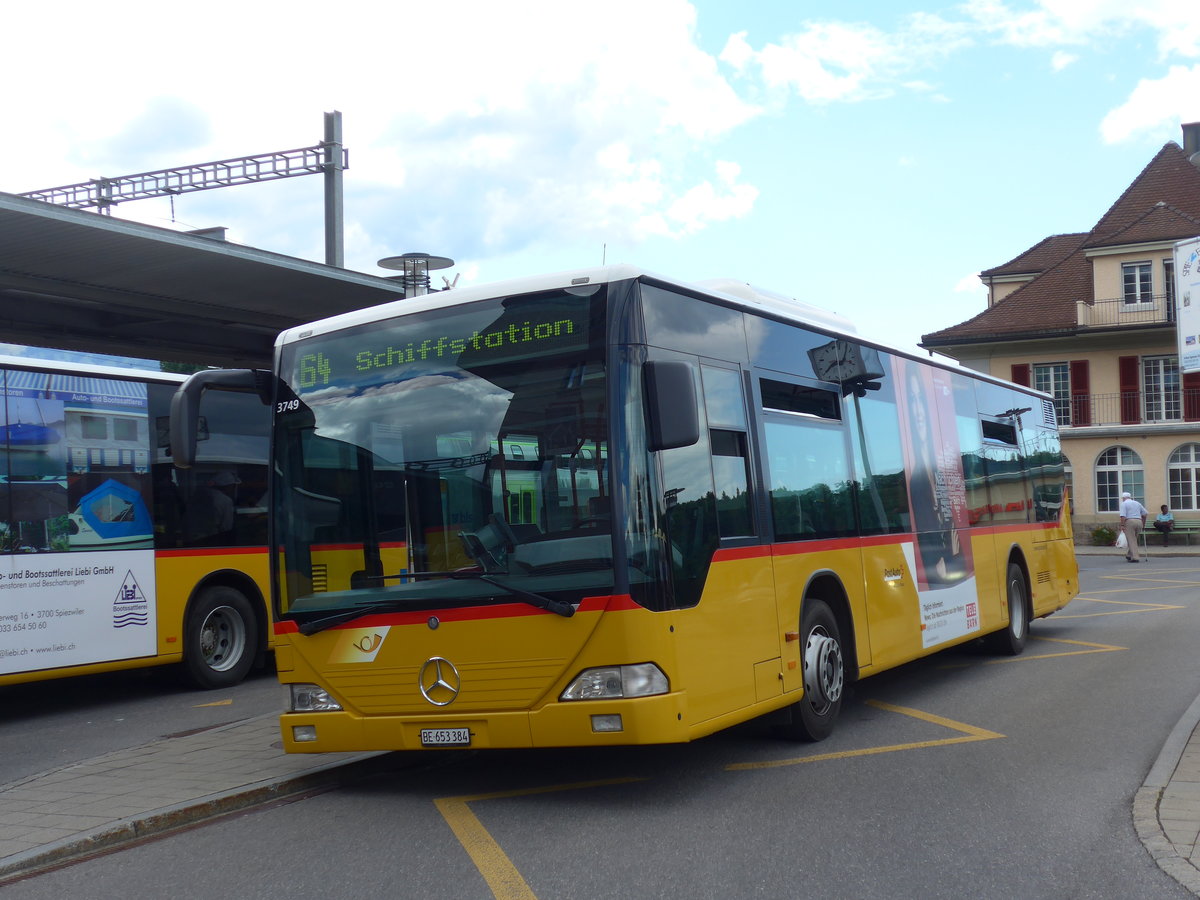 (182'049) - PostAuto Bern - BE 653'384 - Mercedes (ex Nr. 532; ex BE 610'544; ex BE 614'044) am 12. Juli 2017 beim Bahnhof Spiez