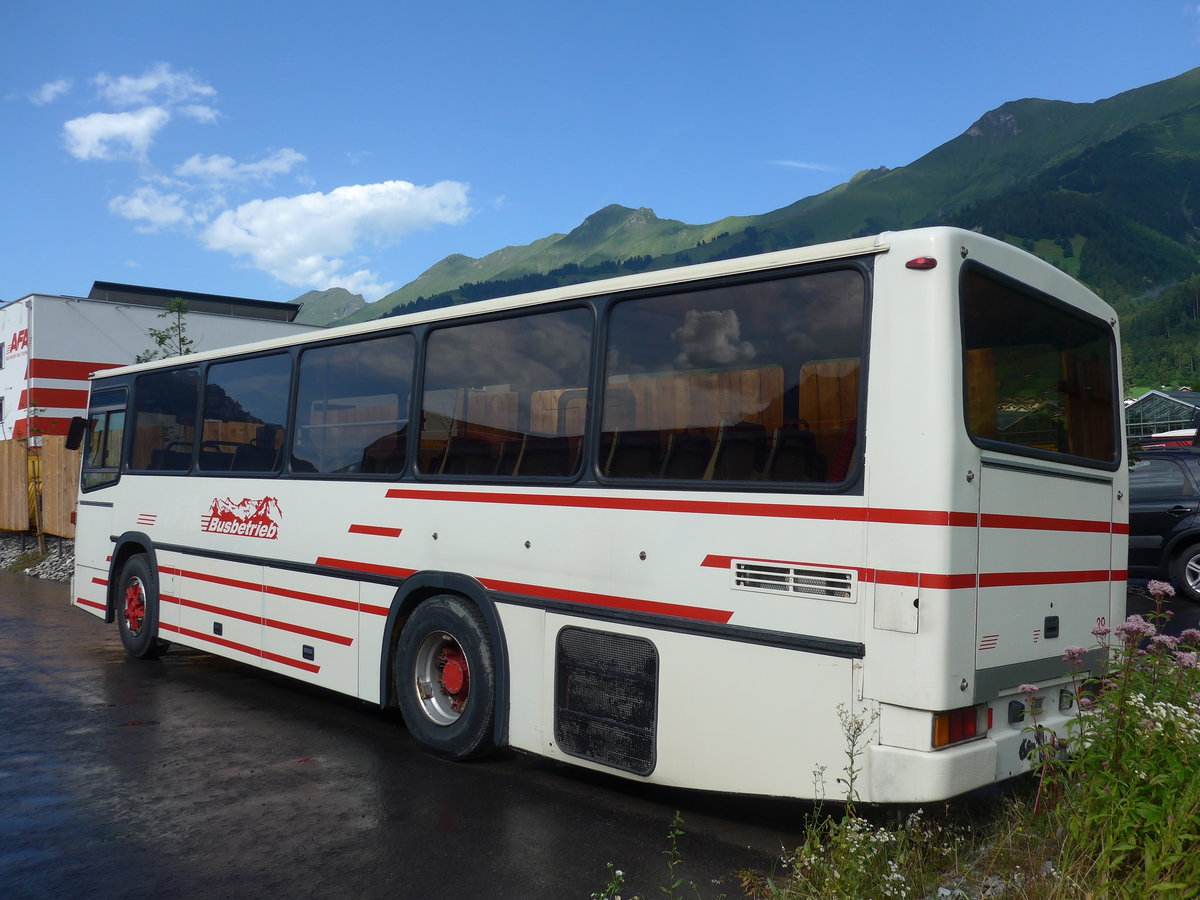 (182'434) - AFA Adelboden - Nr. 39 - NAW/R&J (ex Nr. 18; ex Autopostale, Mendrisio Nr. 38; ex Piotti, Balerna Nr. 38; ex AAGI Interlaken Nr. 38; ex Schmocker, Beatenberg Nr. 3) am 31. Juli 2017 in Frutigen, Garage