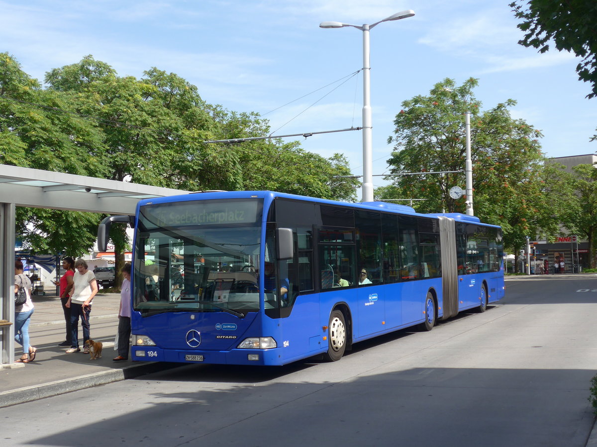 (182'652) - VBZ Zrich - Nr. 194/ZH 588'236 - Mercedes (ex VZO Grningen Nr. 64) am 3. August 2017 in Zrich, Schwamendingerplatz