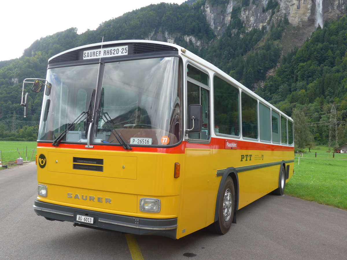 (183'546) - Gloor, Staufen - AG 6013 - Saurer/Hess (ex ALMAT, Tagelswangen; ex P 26'516) am 19. August 2017 in Unterbach, Rollfeld