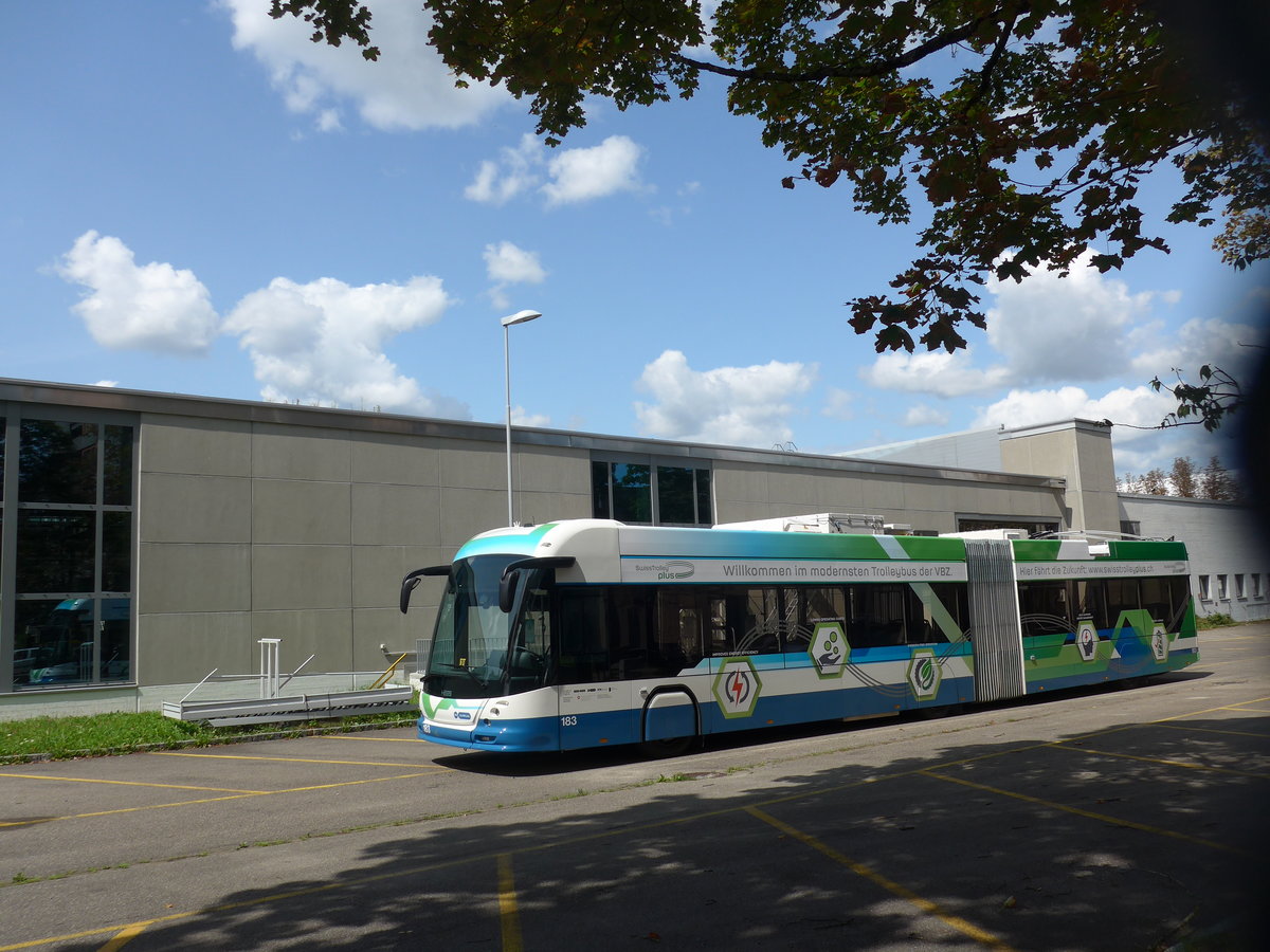 (183'746) - VBZ Zrich - Nr. 183 - Hess/Hess Gelenktrolleybus am 20. August 2017 in Zrich, Garage Hardau