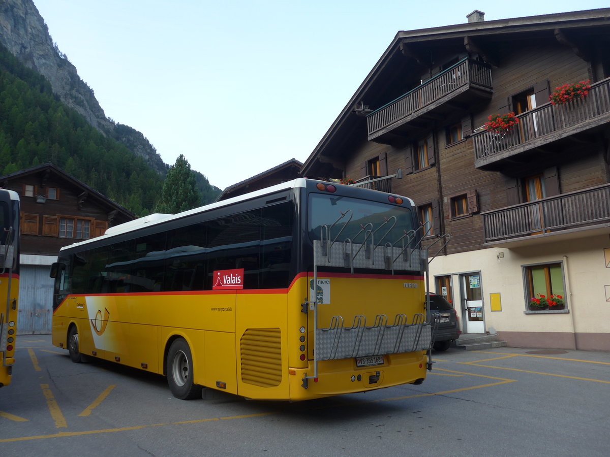 (184'114) - PostAuto Wallis - Nr. 6/VS 355'168 - Irisbus am 25. August 2017 in Les Haudres, Post