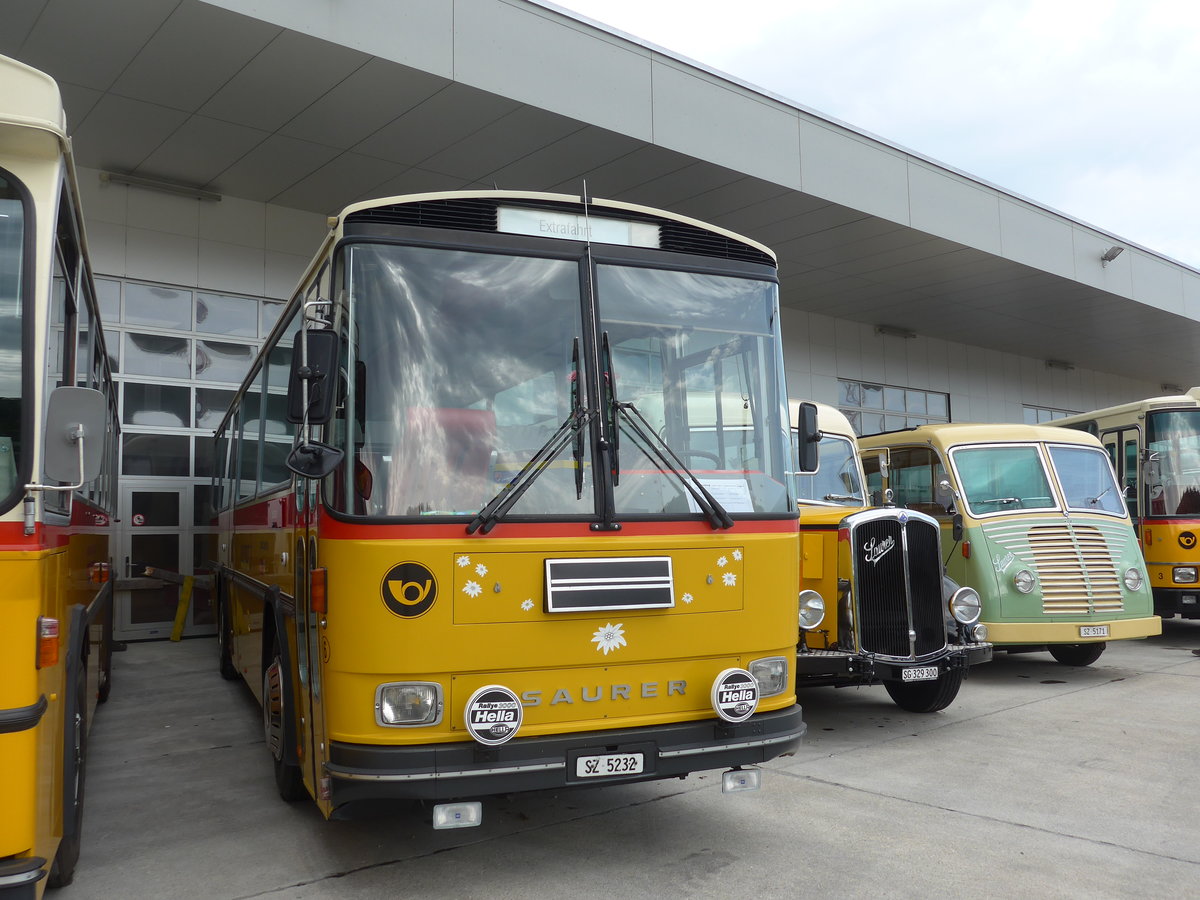 (184'353) - Fssler, Unteriberg - Nr. 6/SZ 5232 - Saurer/R&J (ex Schrch, Gutenburg Nr. 6; ex P 24'358) am 26. August 2017 in Oberkirch, CAMPUS Sursee