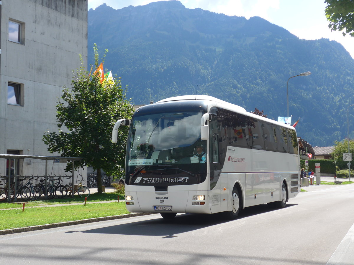 (184'560) - Aus Kroatien: Panturist, Osijek - OS 120-JL - MAN am 3. September 2017 beim Bahnhof Interlaken Ost