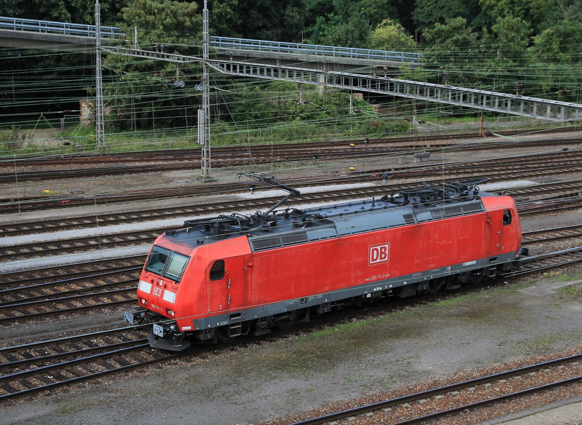 185 111-2 bei einer Rangierfahrt am 20. August 2014 in Muttenz.