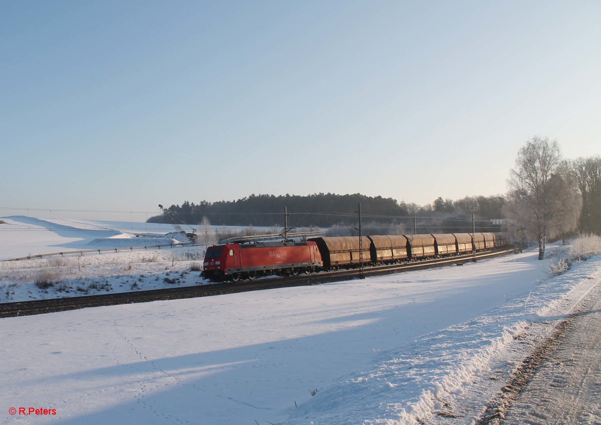 185 287-0 zieht ein Kohlependel bei Sinsgrün. 19.01.17
