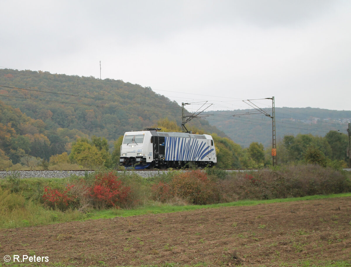 186 661-6 Lz bei Wernfeld in Richtung Süden. 20.10.24