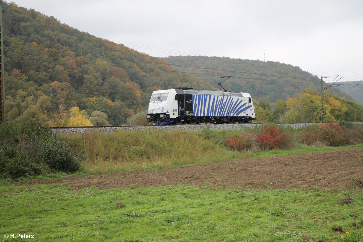 186 661-6 Lz bei Wernfeld in Richtung Süden. 20.10.24