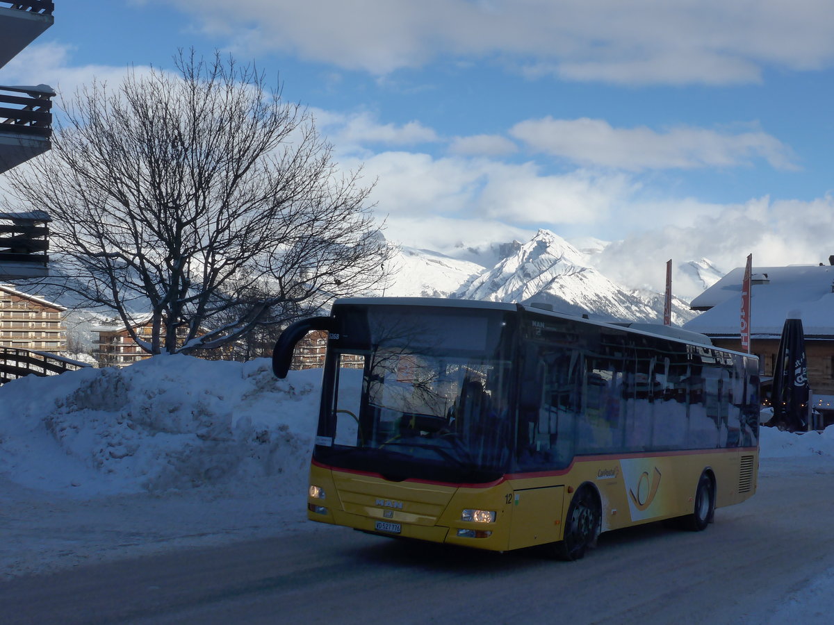 (186'999) - MOB Montreux - Nr. 12/VD 527'776 - MAN/G�ppel am 17. Dezember 2017 in Haute-Nendaz, T�l�cabine (Einsatz Lathion)