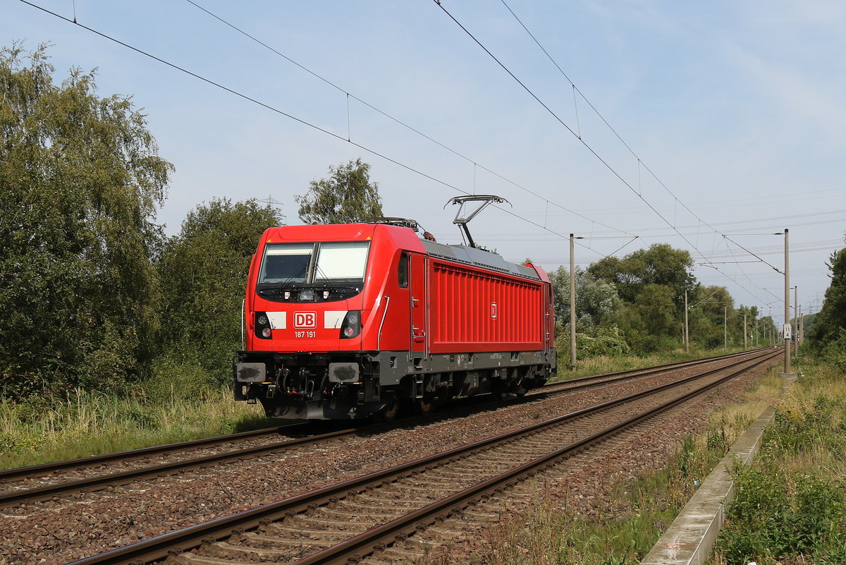 187 191 am 30. August 2019 bei Hamburg-Moorburg.