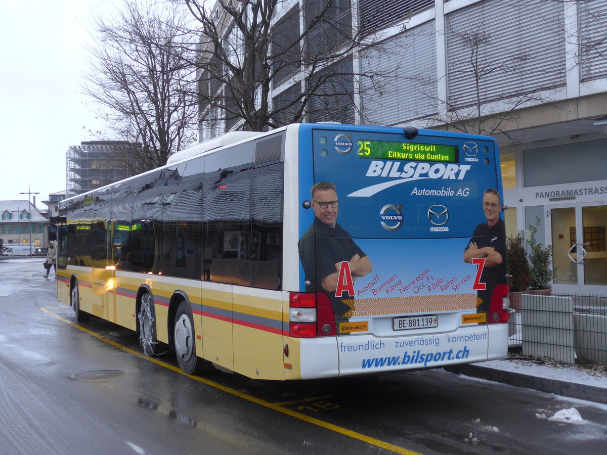 (187'023) - STI Thun - Nr. 139/BE 801'139 - MAN am 18. Dezember 2017 bei der Schifflndte Thun