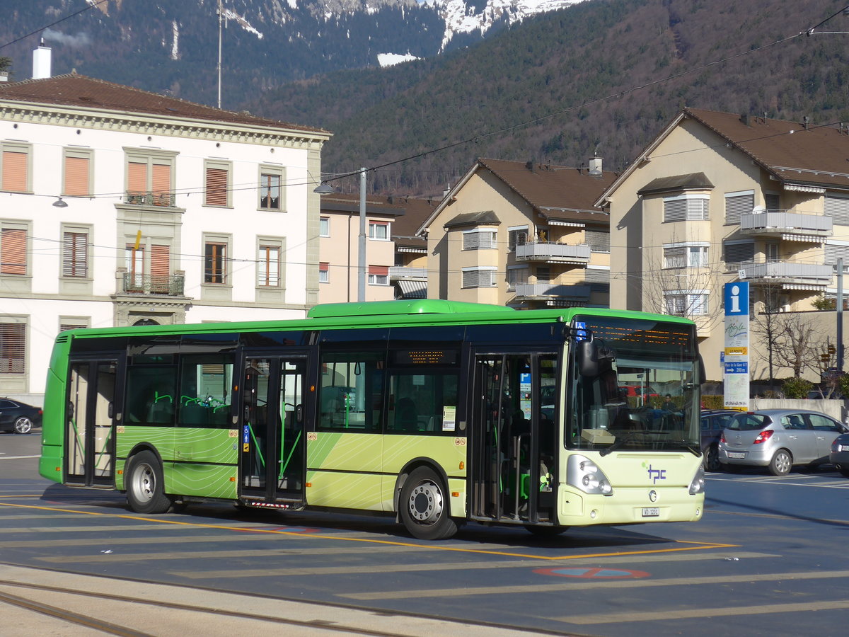 (187'940) - TPC Aigle - VD 1201 - Irisbus am 14. Januar 2018 beim Bahnhof Aigle