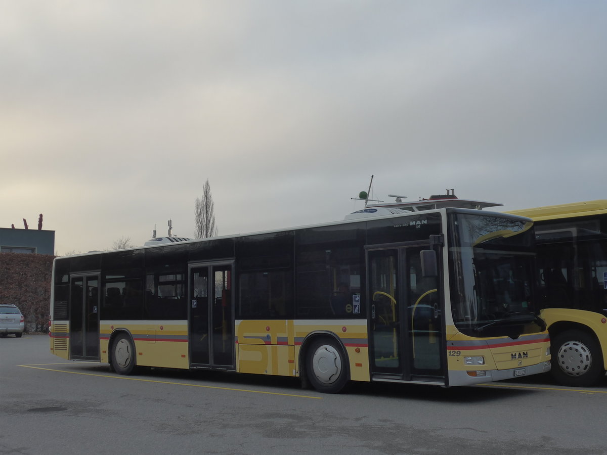 (187'969) - STI Thun - Nr. 129/BE 800'129 - MAN am 15. Januar 2018 bei der Schifflndte Thun