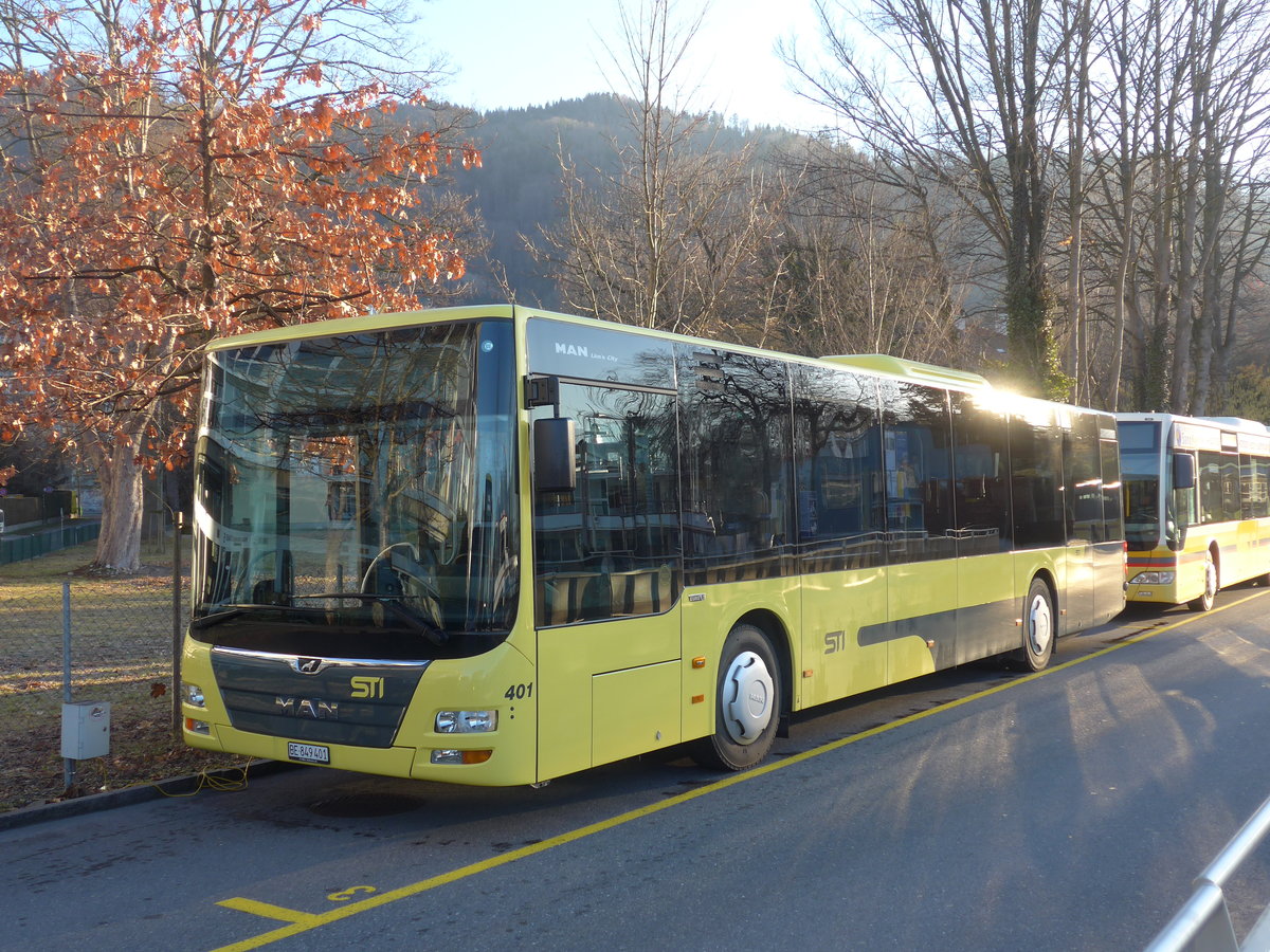 (188'091) - STI Thun - Nr. 301/BE 849'401 - MAN am 29. Januar 2018 bei der Schifflndte Thun