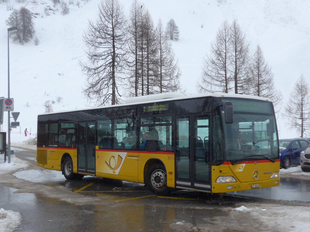 (188'799) - Jenal, Samnau - GR 18'656 - Mercedes (ex PostAuto Graubnden) am 16. Februar 2018 in Samnaun, Riva