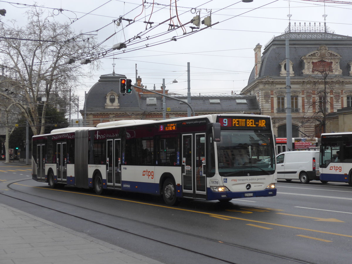 (189'166) - TPG Genve - Nr. 1176/GE 961'273 - Mercedes am 12. Mrz 2018 in Genve, Place des Vingt-Deux-Cantons