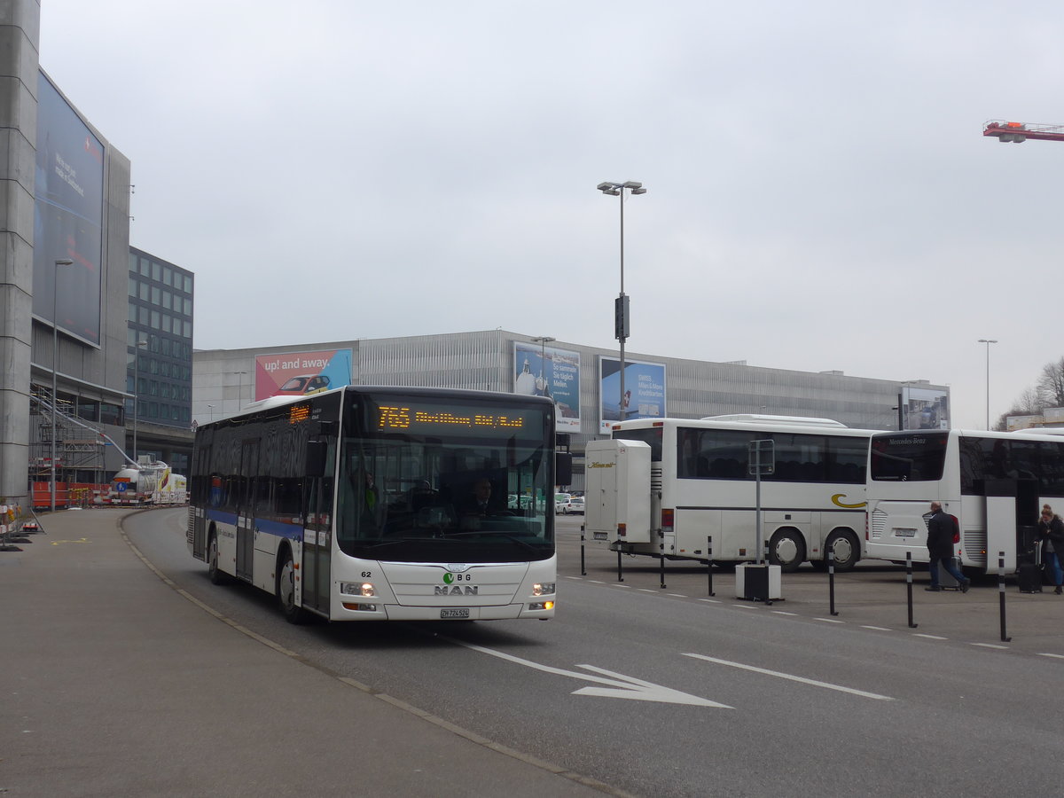 (189'574) - ATE Bus, Effretikon - Nr. 62/ZH 724'524 - MAN am 19. Mrz 2018 in Zrich, Flughafen