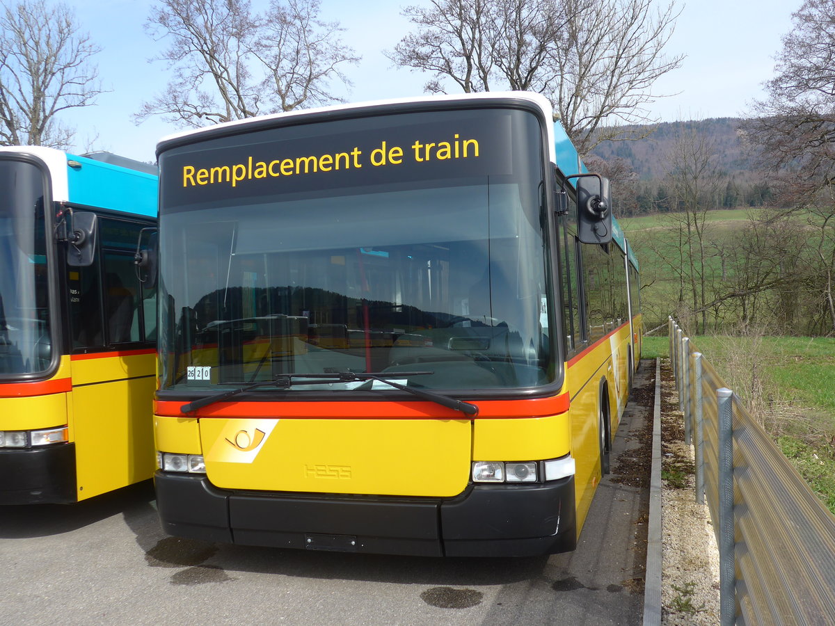 (189'904) - PostAuto Bern - Nr. 798 - Volvo/Hess (ex Bernmobil, Bern Nr. 262) am 2. April 2018 in Develier, Parkplatz