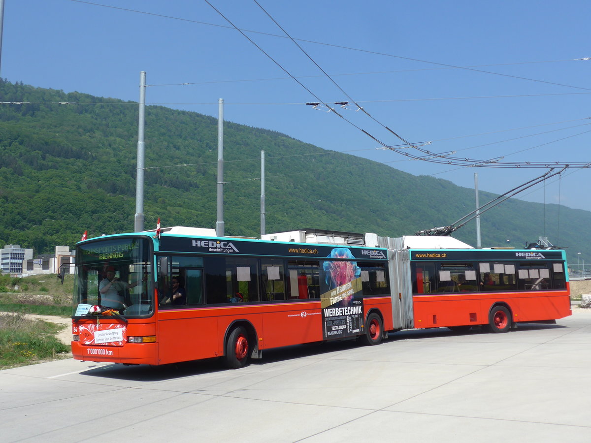 (192'882) - VB Biel - Nr. 84 - NAW/Hess Gelenktrolleybus am 6. Mai 2018 in Biel, Stadien