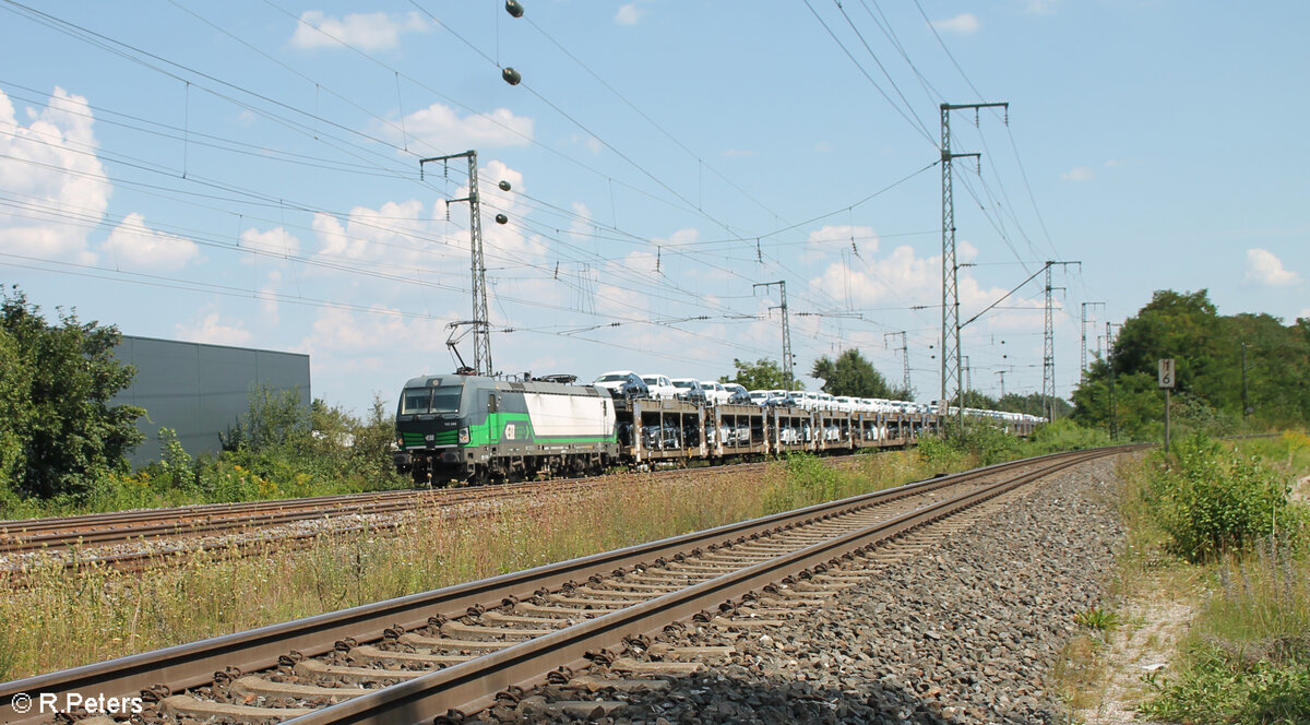 193 224-3 zieht mit einem Autotransportzug BLG durch Nürnberg Hohe Marter. 13.08.24