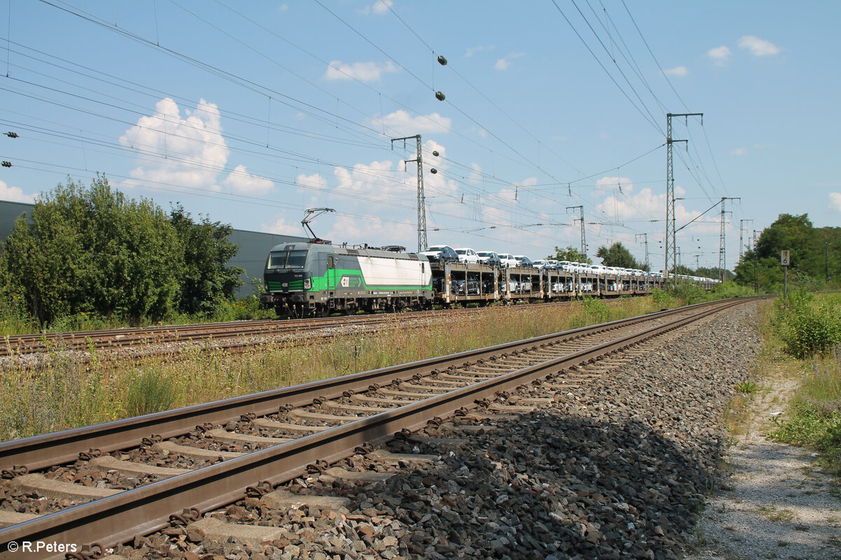 193 224-3 zieht mit einem Autotransportzug BLG durch Nürnberg Hohe Marter. 13.08.24