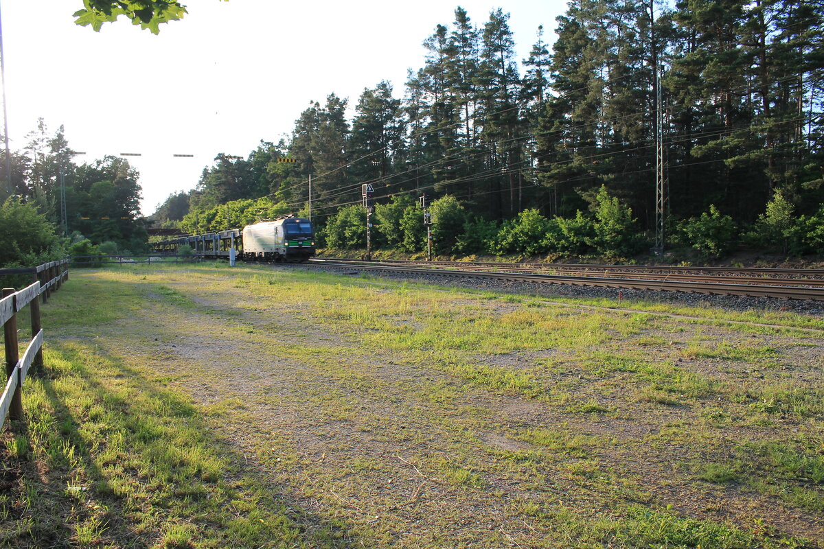193 245 zieht mit einem LKW-Walter durch Ochenbruck.07.06.24